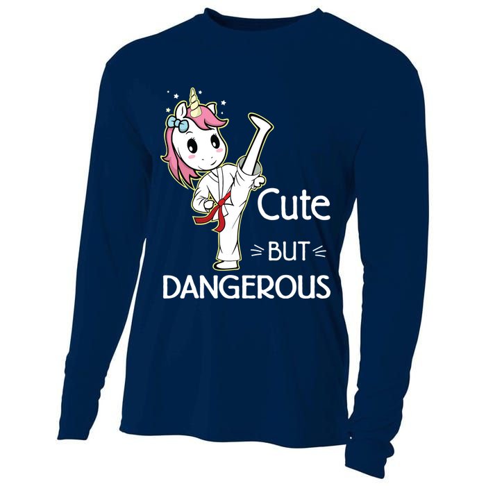 Cute But Dangerous Funny Karate Taekwondo Cooling Performance Long Sleeve Crew