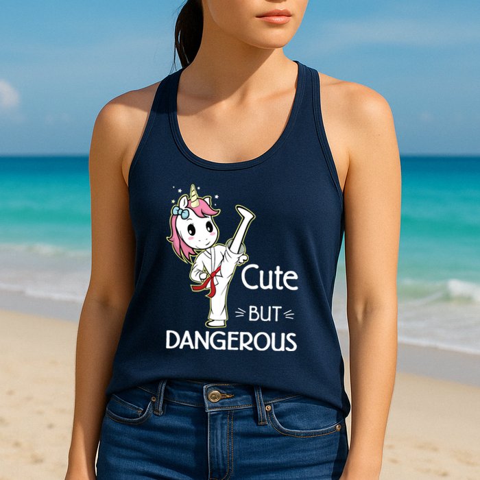 Cute But Dangerous Funny Karate Taekwondo Womens Tank Top