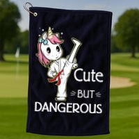 Cute But Dangerous Funny Karate Taekwondo Golf Towel