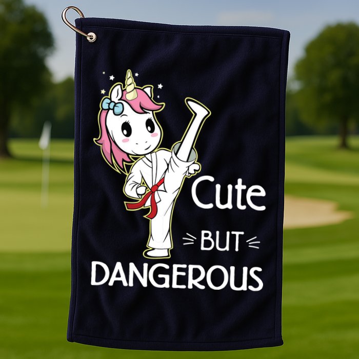 Cute But Dangerous Funny Karate Taekwondo Golf Towel