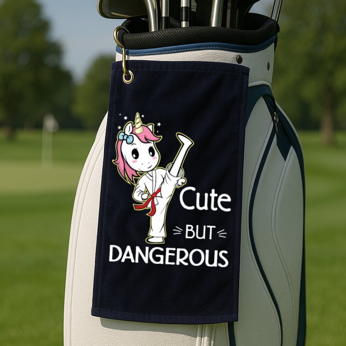 Cute But Dangerous Funny Karate Taekwondo Golf Towel