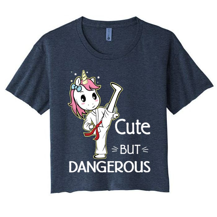 Cute But Dangerous Funny Karate Taekwondo Crop Top