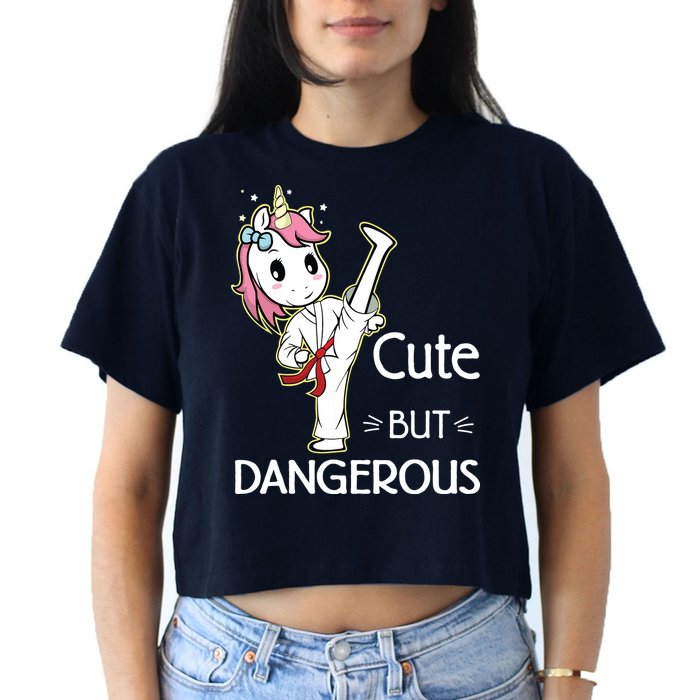 Cute But Dangerous Funny Karate Taekwondo Crop Top