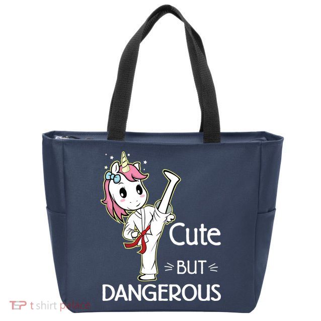 Cute But Dangerous Funny Karate Taekwondo Zip Tote Bag