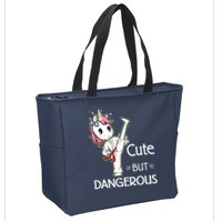 Cute But Dangerous Funny Karate Taekwondo Zip Tote Bag