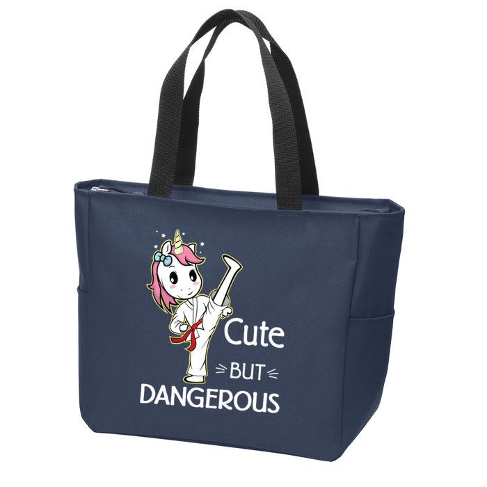 Cute But Dangerous Funny Karate Taekwondo Zip Tote Bag