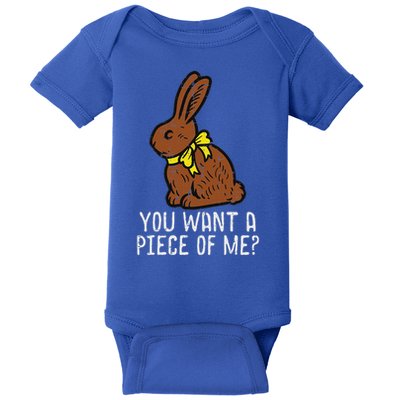 Chocolate Bunny Do You Want Piece Of Me Easter Rabbit  Baby Bodysuit