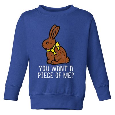 Chocolate Bunny Do You Want Piece Of Me Easter Rabbit  Toddler Sweatshirt