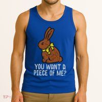 Chocolate Bunny Do You Want Piece Of Me Easter Rabbit  Tank Top
