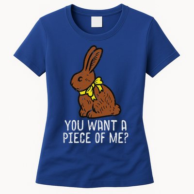 Chocolate Bunny Do You Want Piece Of Me Easter Rabbit  Womens T-Shirt