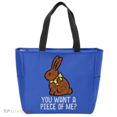 Chocolate Bunny Do You Want Piece Of Me Easter Rabbit  Zip Tote Bag