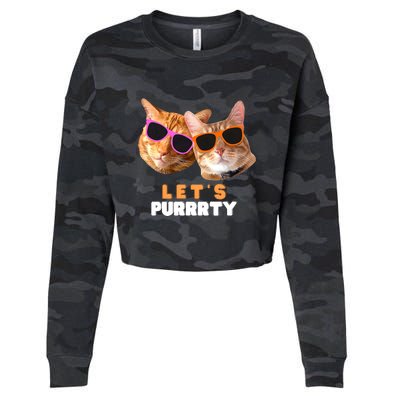 Cat Bachelorette Design Orange Cats Cropped Pullover Crew