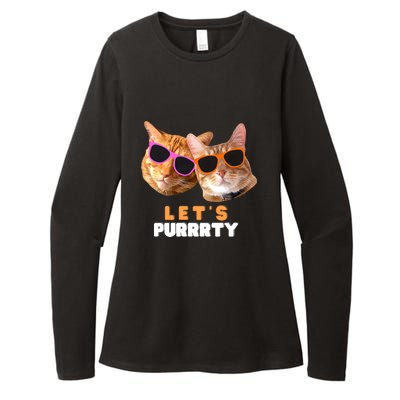 Cat Bachelorette Design Orange Cats Womens CVC Long Sleeve Shirt