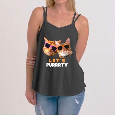 Cat Bachelorette Design Orange Cats Women's Strappy Tank