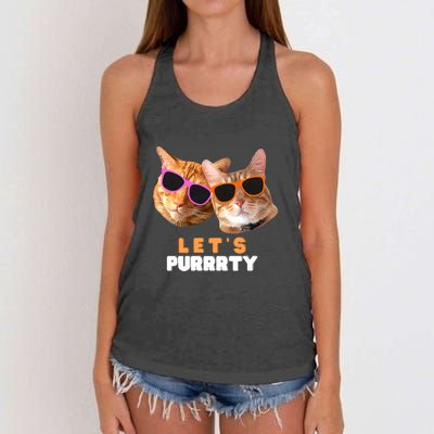 Cat Bachelorette Design Orange Cats Women's Knotted Racerback Tank