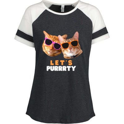 Cat Bachelorette Design Orange Cats Enza Ladies Jersey Colorblock Tee