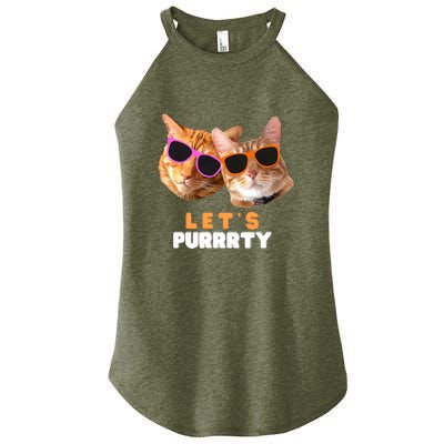 Cat Bachelorette Design Orange Cats Women's Perfect Tri Rocker Tank