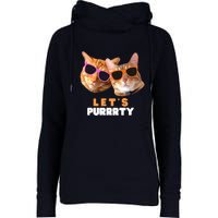 Cat Bachelorette Design Orange Cats Womens Funnel Neck Pullover Hood