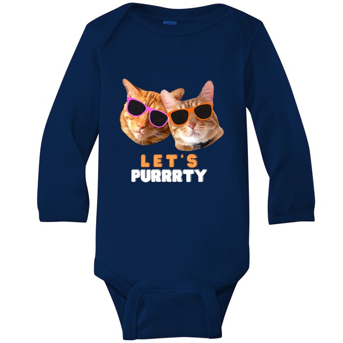 Cat Bachelorette Design Orange Cats Baby Long Sleeve Bodysuit