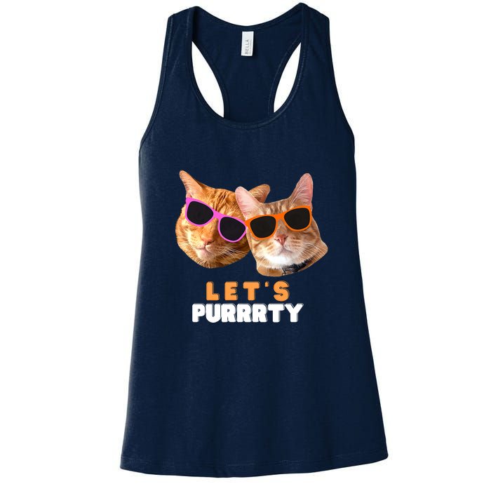 Cat Bachelorette Design Orange Cats Women's Racerback Tank