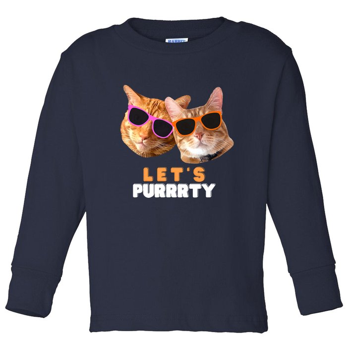 Cat Bachelorette Design Orange Cats Toddler Long Sleeve Shirt