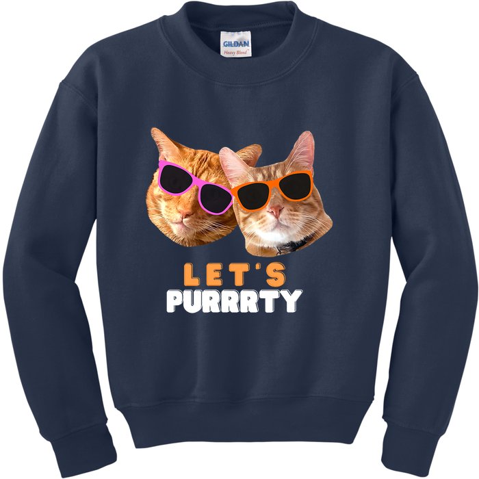 Cat Bachelorette Design Orange Cats Kids Sweatshirt