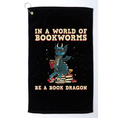 Cute Bookworm Design For Men Women Librarian Book Lover Platinum Collection Golf Towel