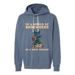 Cute Bookworm Design For Men Women Librarian Book Lover Garment-Dyed Fleece Hoodie