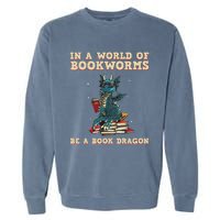 Cute Bookworm Design For Men Women Librarian Book Lover Garment-Dyed Sweatshirt