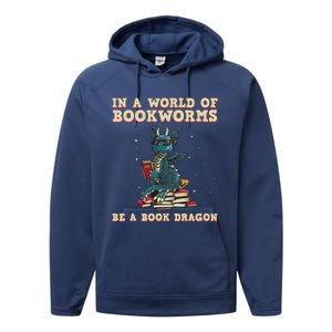 Cute Bookworm Design For Men Women Librarian Book Lover Performance Fleece Hoodie