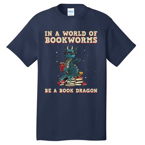 Cute Bookworm Design For Men Women Librarian Book Lover Tall T-Shirt