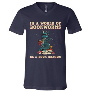 Cute Bookworm Design For Men Women Librarian Book Lover V-Neck T-Shirt