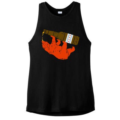 Chicago Beer Drinking Funny Drunk Orange Bear Ladies PosiCharge Tri-Blend Wicking Tank