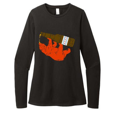 Chicago Beer Drinking Funny Drunk Orange Bear Womens CVC Long Sleeve Shirt