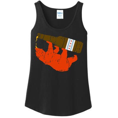 Chicago Beer Drinking Funny Drunk Orange Bear Ladies Essential Tank