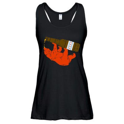 Chicago Beer Drinking Funny Drunk Orange Bear Ladies Essential Flowy Tank