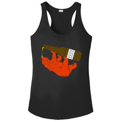 Chicago Beer Drinking Funny Drunk Orange Bear Ladies PosiCharge Competitor Racerback Tank