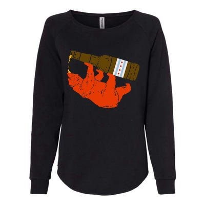 Chicago Beer Drinking Funny Drunk Orange Bear Womens California Wash Sweatshirt