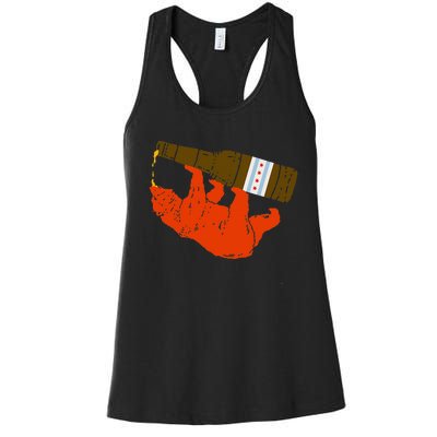 Chicago Beer Drinking Funny Drunk Orange Bear Women's Racerback Tank