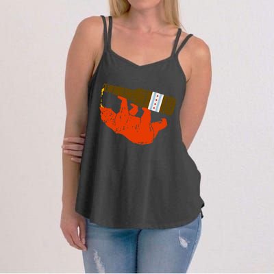 Chicago Beer Drinking Funny Drunk Orange Bear Women's Strappy Tank