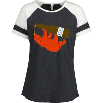 Chicago Beer Drinking Funny Drunk Orange Bear Enza Ladies Jersey Colorblock Tee