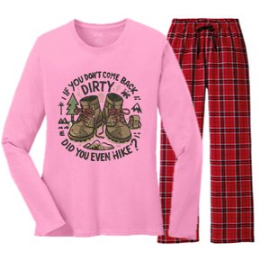 Come Back Dirty Hiking Adventure Design Women's Long Sleeve Flannel Pajama Set 