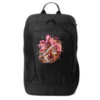 Coquette Bow Disco Funny Football Game Day Touchdown Season City Backpack