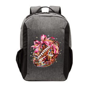 Coquette Bow Disco Funny Football Game Day Touchdown Season Vector Backpack