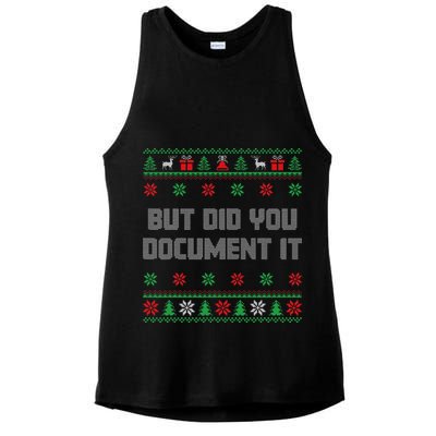 Christmas But Did You Document It Ugly Office Party Sweater Ladies PosiCharge Tri-Blend Wicking Tank