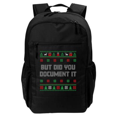 Christmas But Did You Document It Ugly Office Party Sweater Backpack