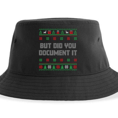 Christmas But Did You Document It Ugly Office Party Sweater Sustainable Bucket Hat