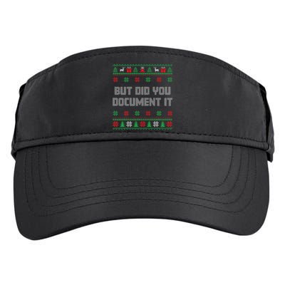 Christmas But Did You Document It Ugly Office Party Sweater Adult Drive Performance Visor
