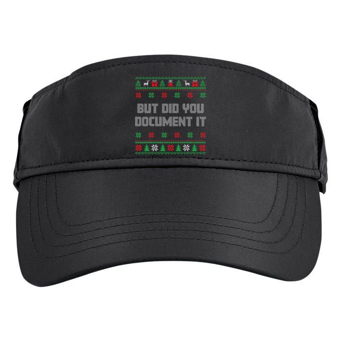 Christmas But Did You Document It Ugly Office Party Sweater Adult Drive Performance Visor