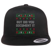 Christmas But Did You Document It Ugly Office Party Sweater Flat Bill Trucker Hat